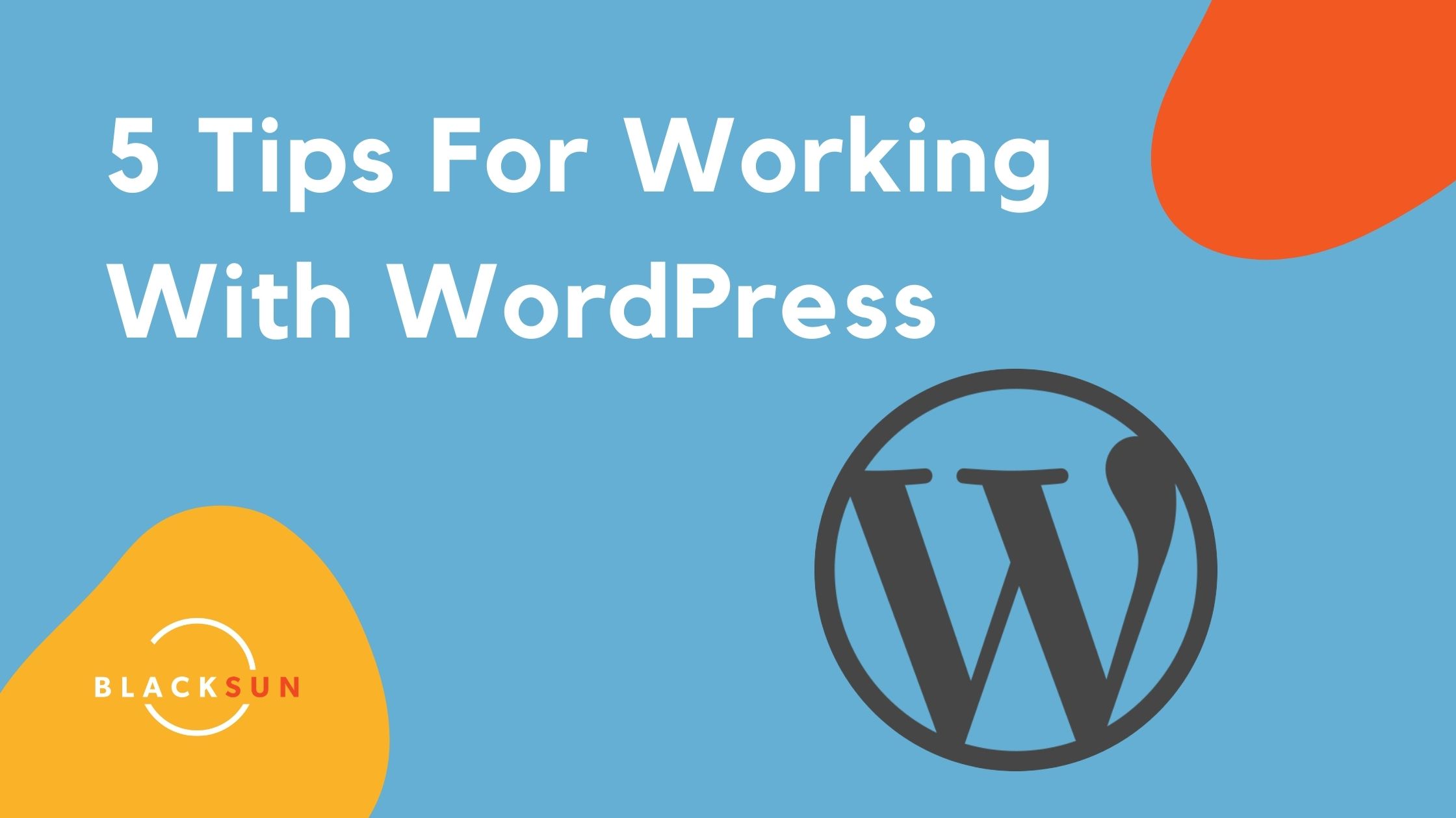 5 Tips For Working With WordPress - BlackSun Canadian Web Hosting